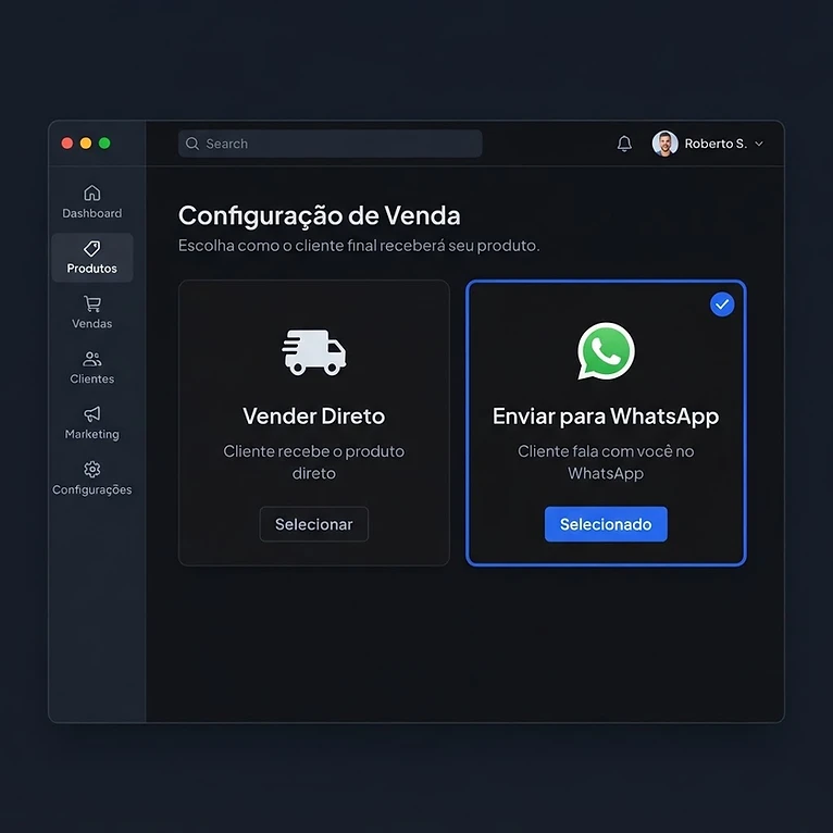 Escolha como vender