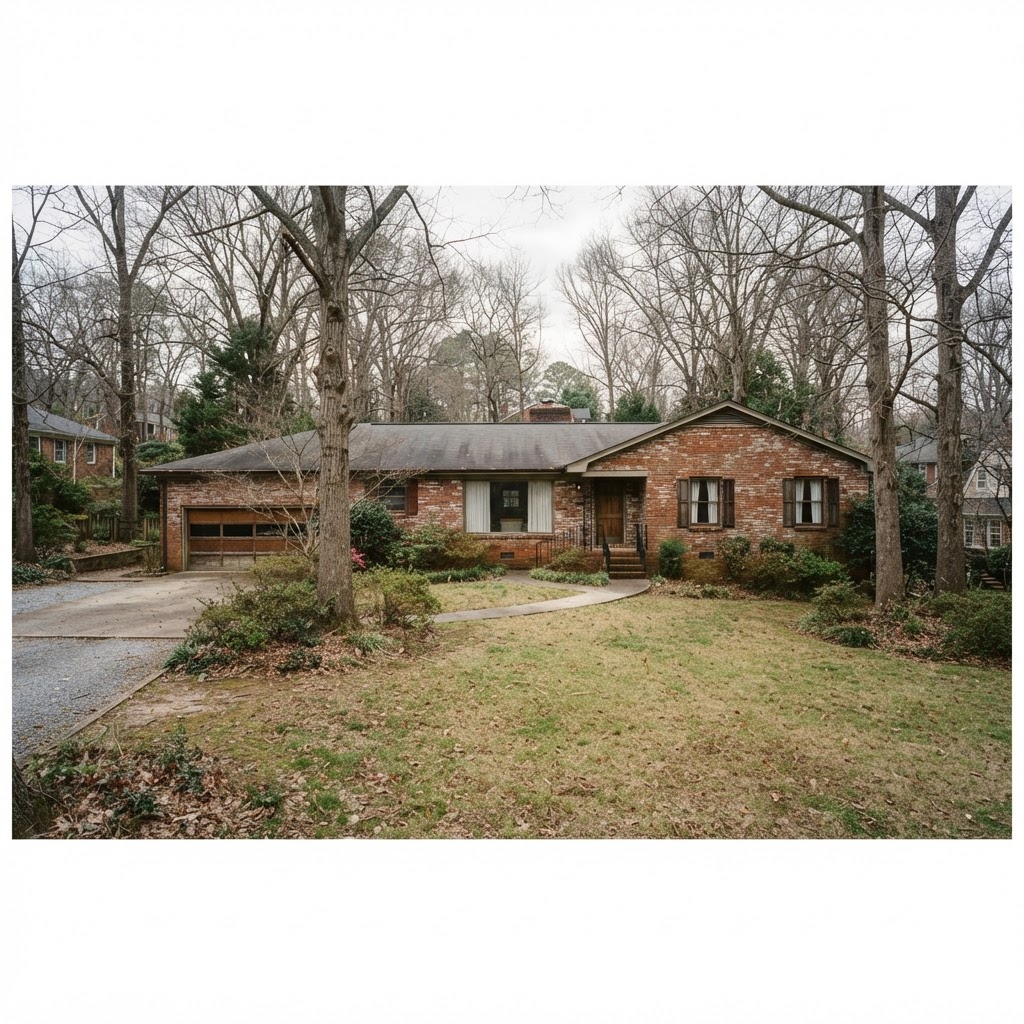 Brick ranch home listed in Charlotte with equity potential