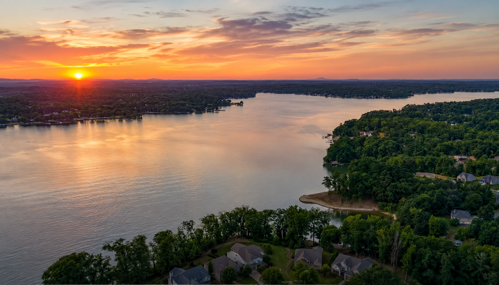 Sunset over Lake Wylie near Southwest Charlotte, NC
