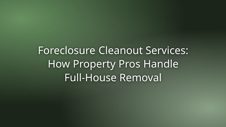 Foreclosure Cleanout Services: How Property Pros Handle Full-House Removal