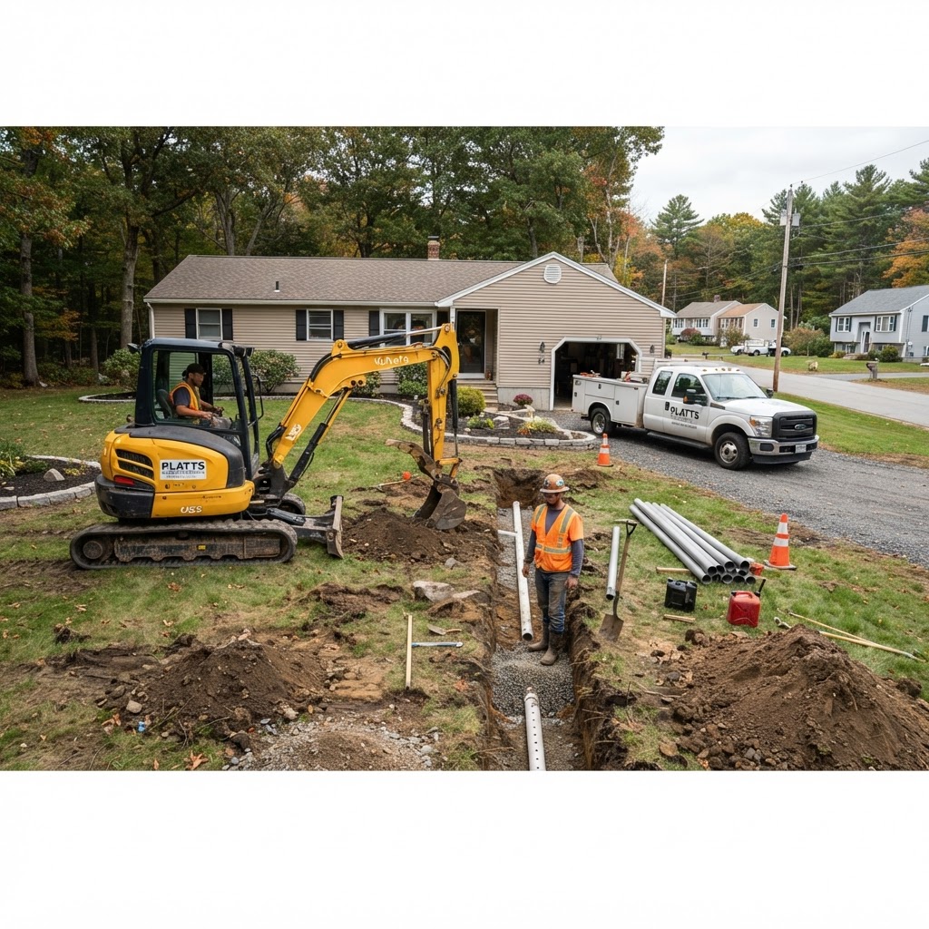 Residential septic installation in Plaistow, New Hampshire