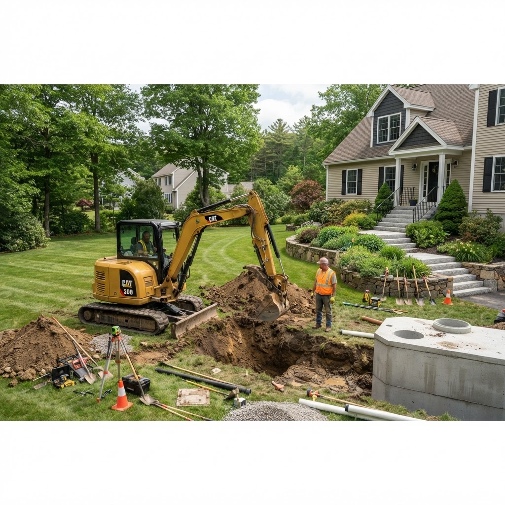 Residential septic installation in Salem, New Hampshire