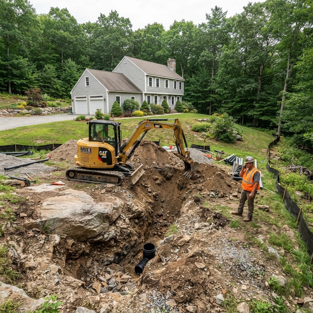 Residential septic installation in Auburn, New Hampshire