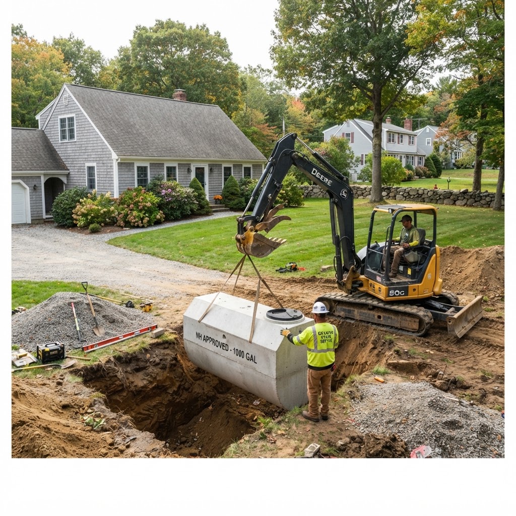 Residential septic installation in Atkinson, New Hampshire