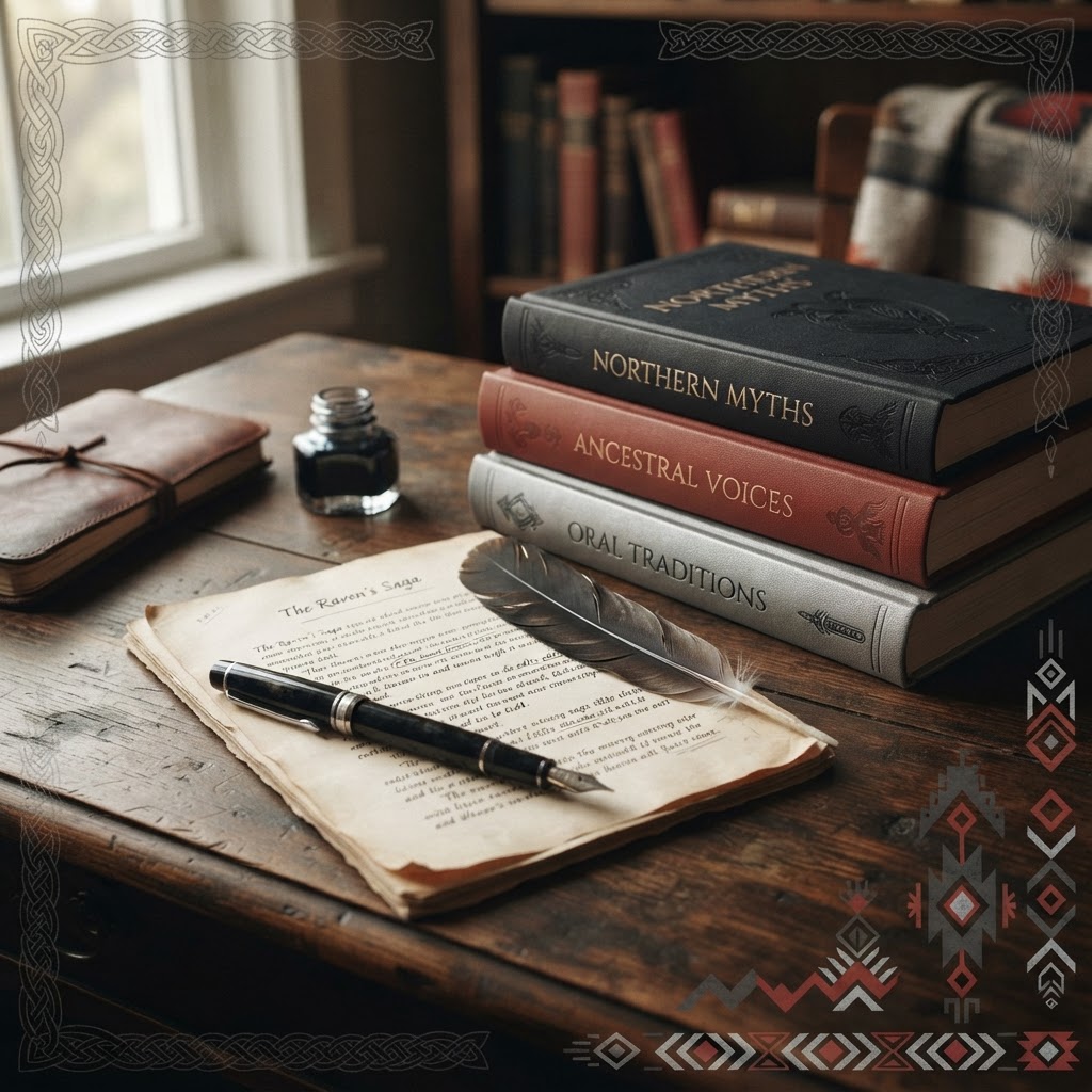 Fountain pen, manuscript, and books — Mind and Memory publishing services