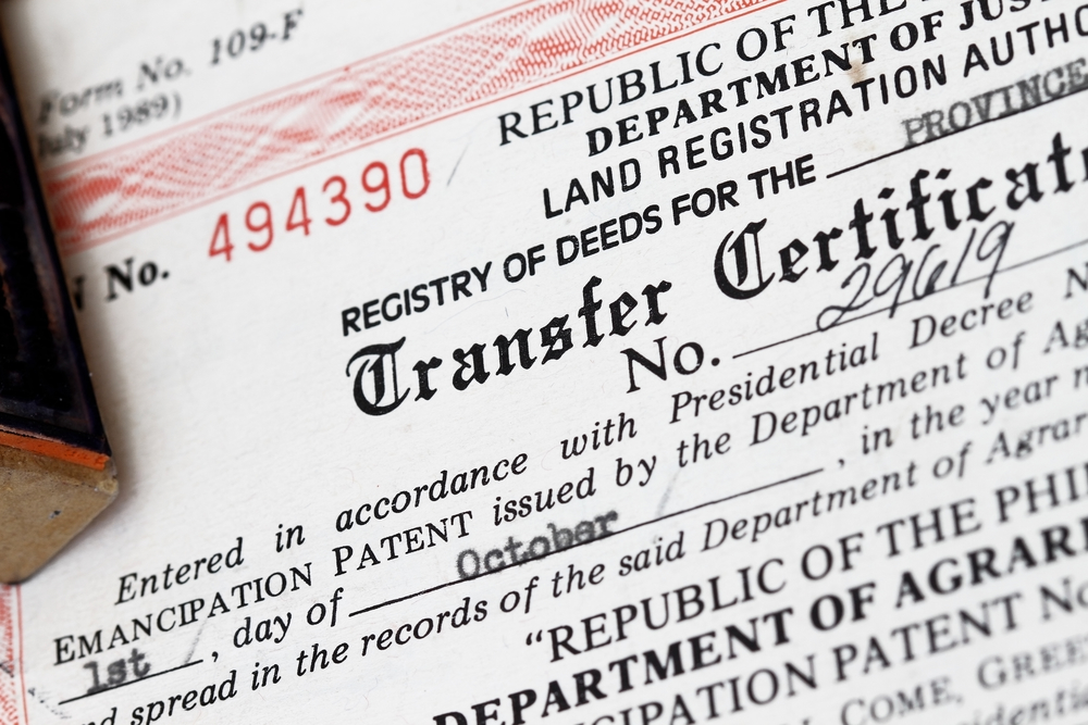 Transfer Certificate of Title — Philippine land title document