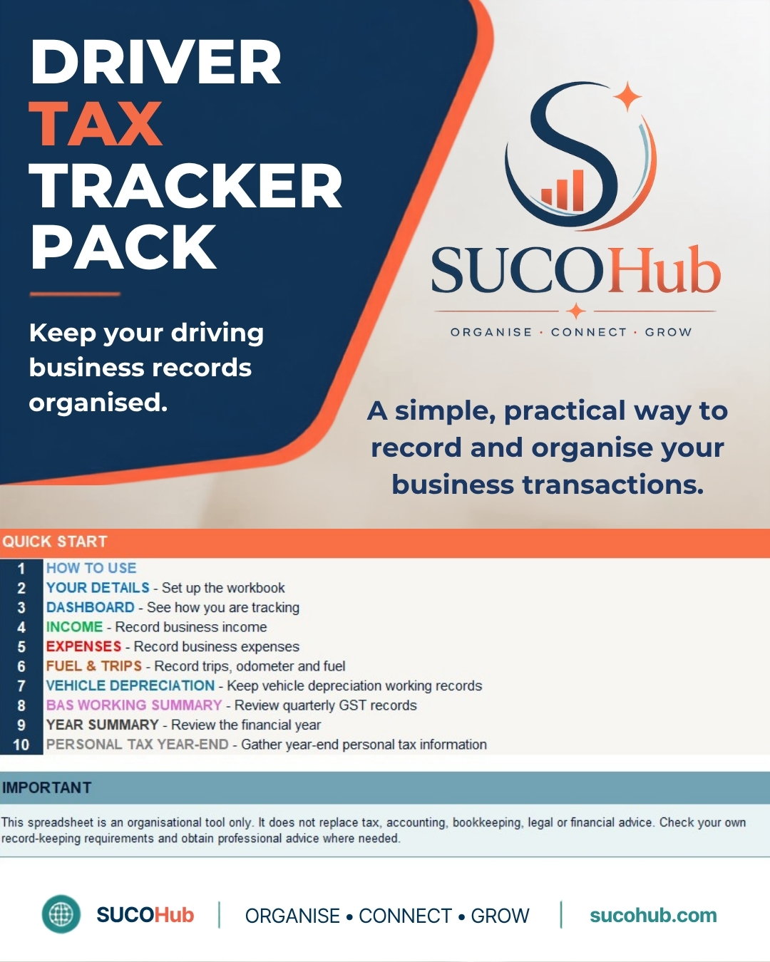 Driver Tax Tracker Pack product preview