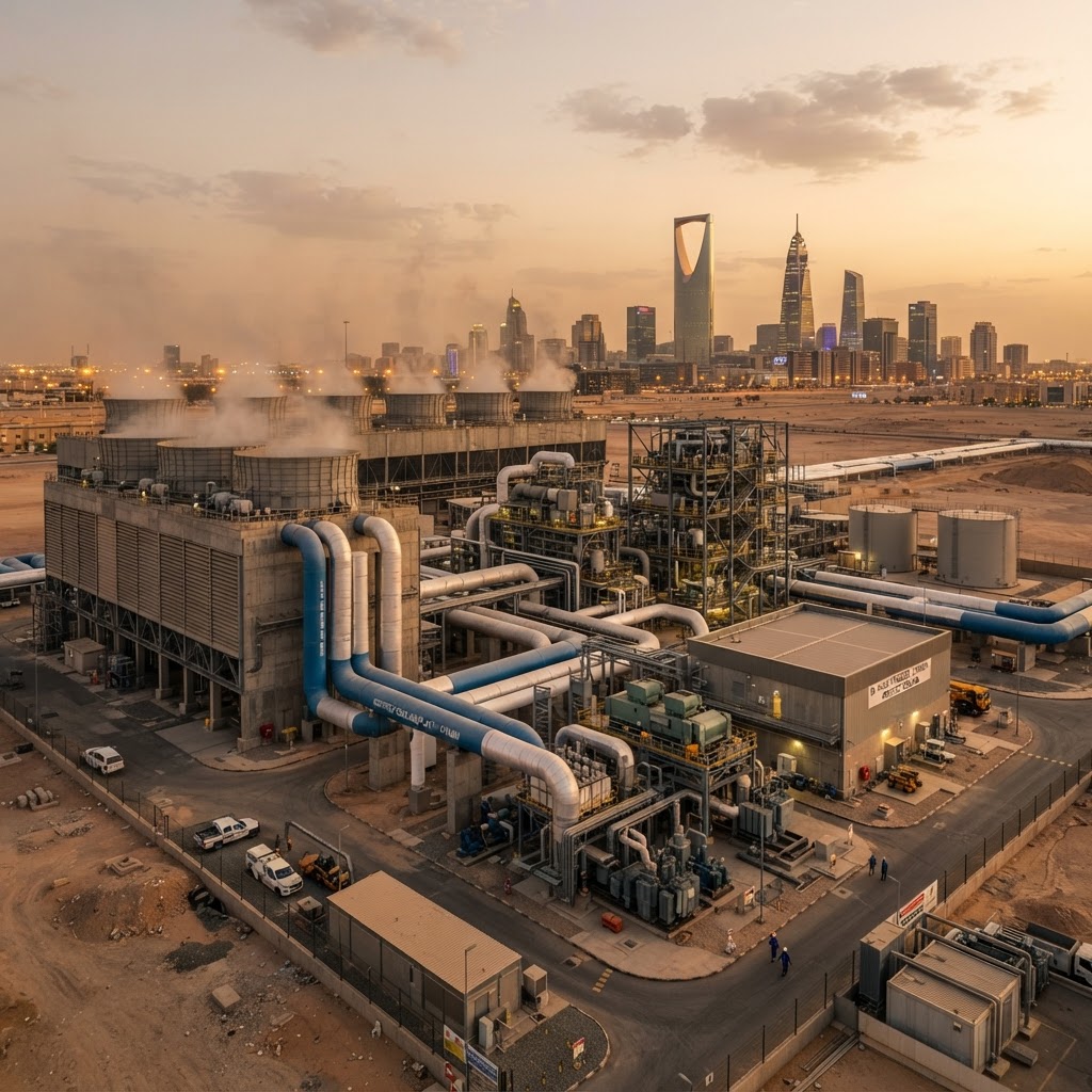 Riyadh district cooling plants serving the towers of the Saudi capital