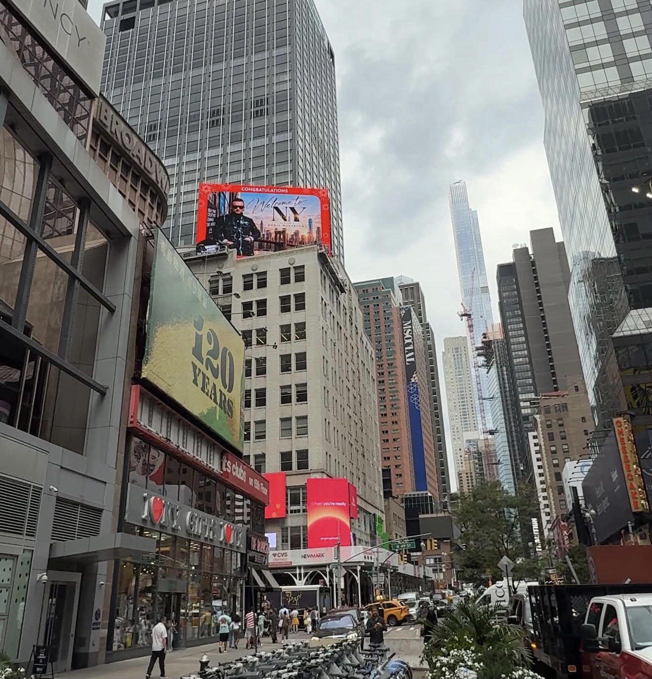 Boris Makarucha branded on a Times Square billboard, New York City