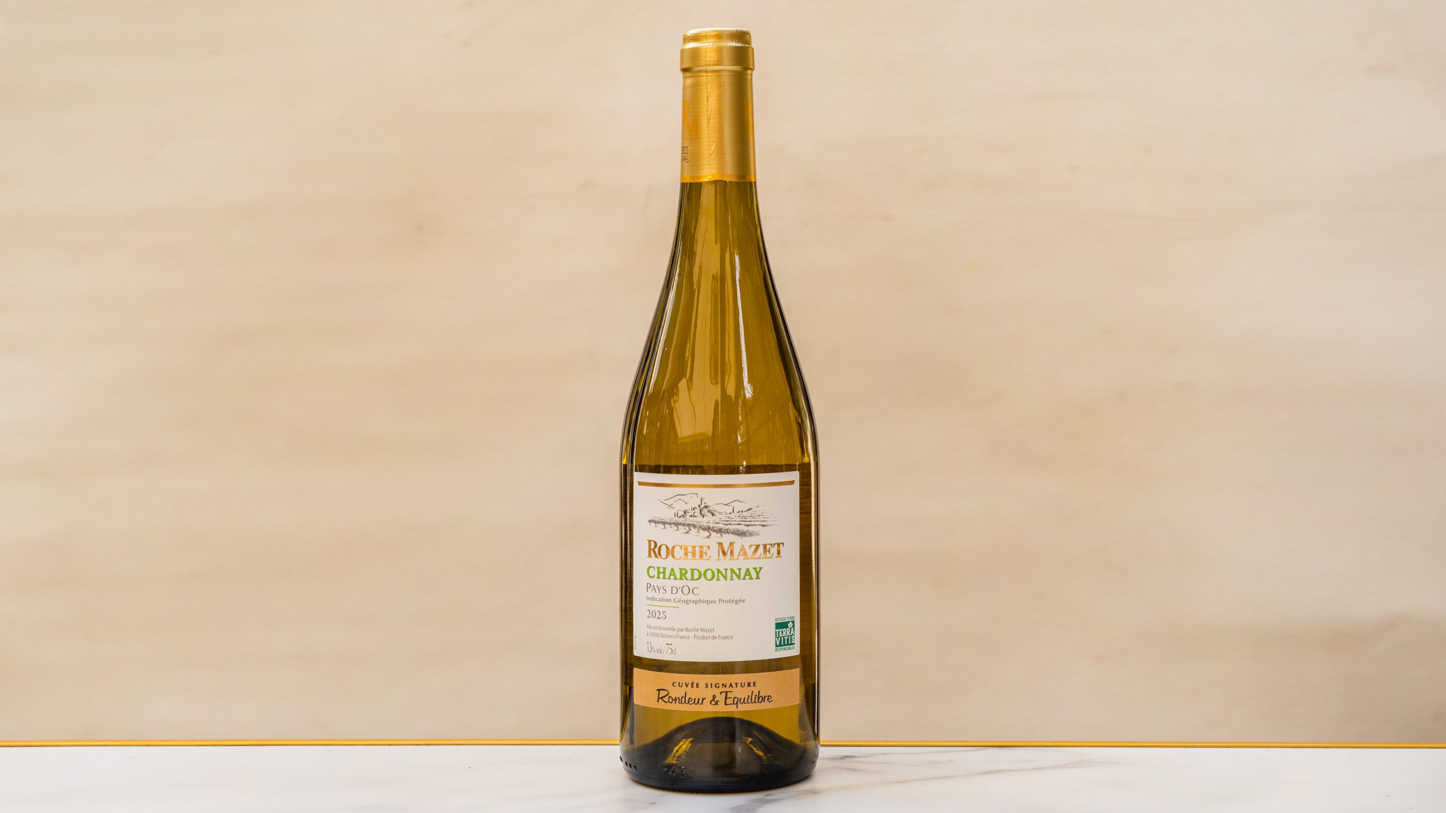 Blanc - Roche Mazet . Chardonnay IGP Pays d'Oc 75 CL