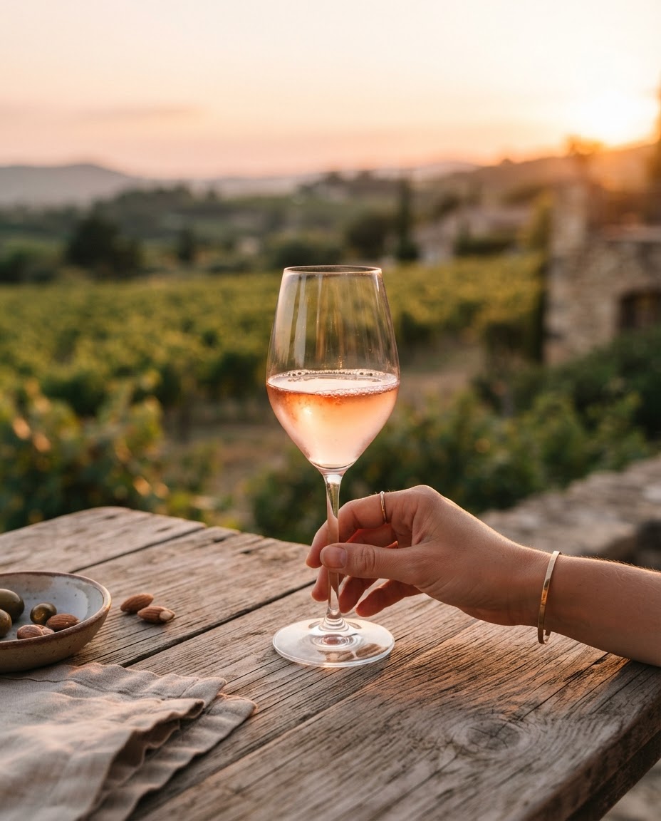Verre de vin rosé