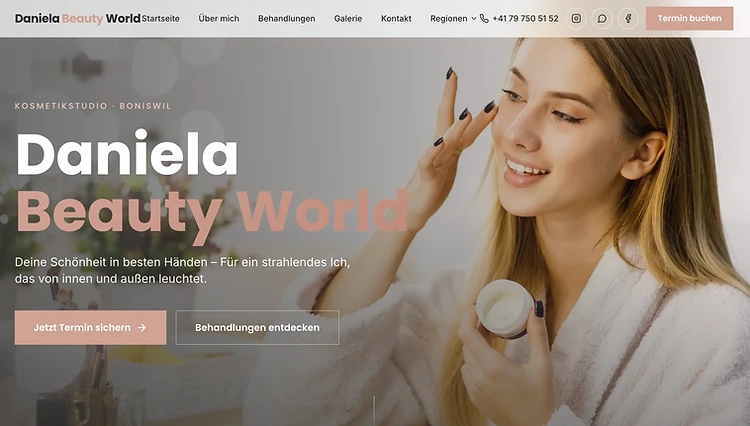 Daniela Beauty World Webseite