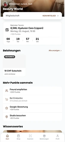 BeautyFlow Startbildschirm