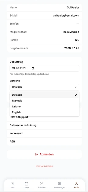 BeautyFlow Spracheinstellungen mehrsprachig