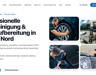 Autoreinigung Zürich Nord Webseite