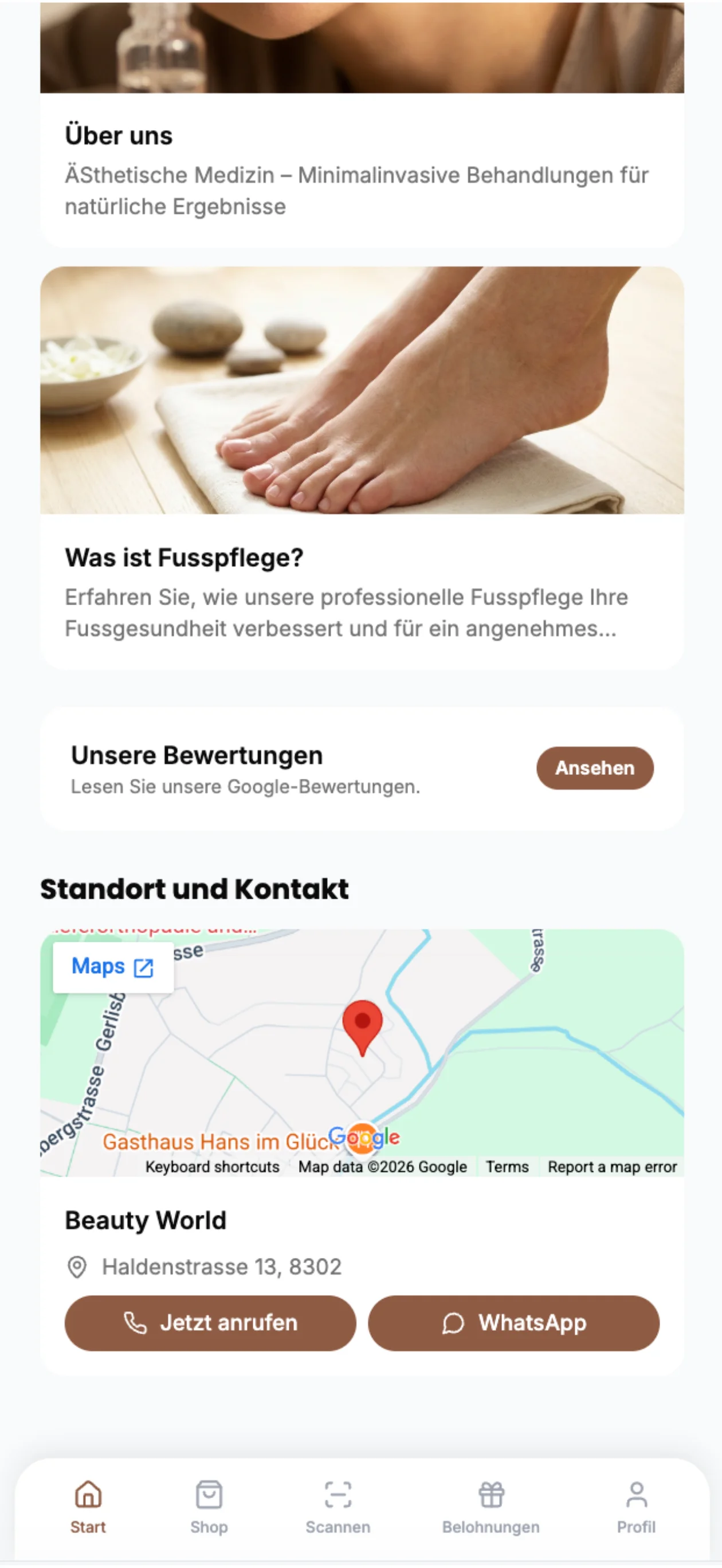 BeautyFlow App Ansicht