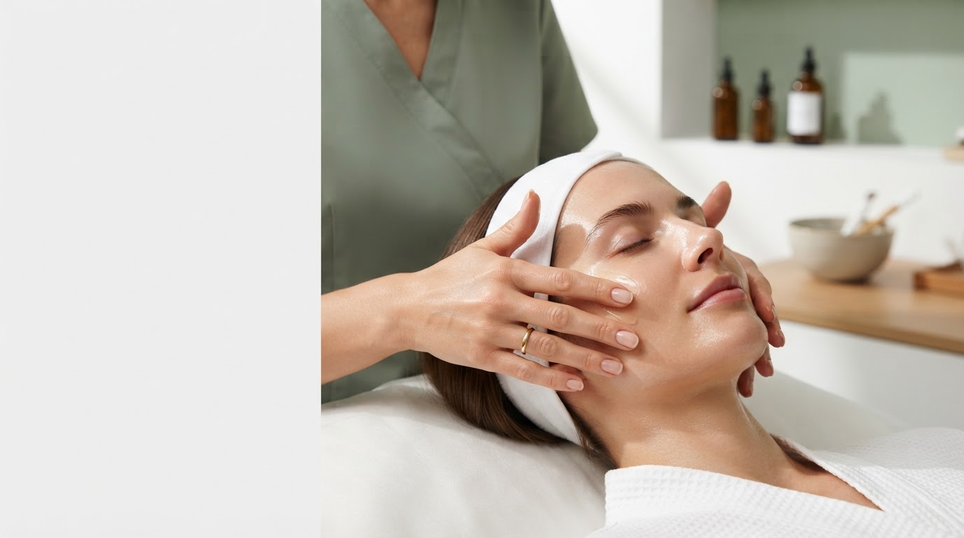 Professional skincare treatment in a modern clinical spa