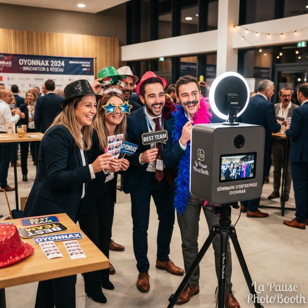 Photobooth séminaire Oyonnax, borne photo événement professionnel