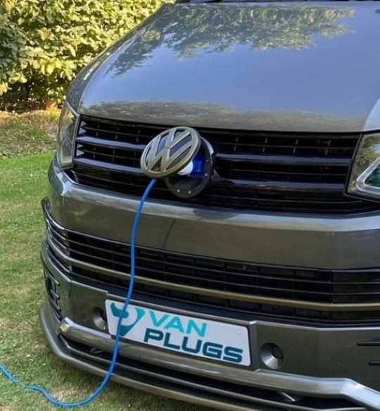 T6 van with charging cable and Van Plugs plate