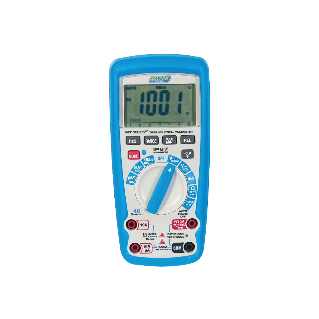 Major Tech 1500V DC True RMS Industrial Multimeter with Bluetooth 4.0