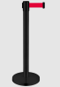 ISOVOLT black EV service bay barrier post with retractable tape