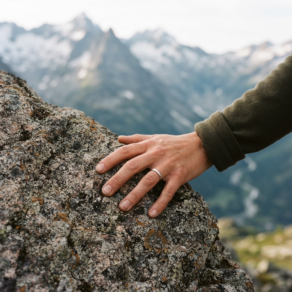 Une randonneuse capturant la lumière dorée sur les sommets des Aravis