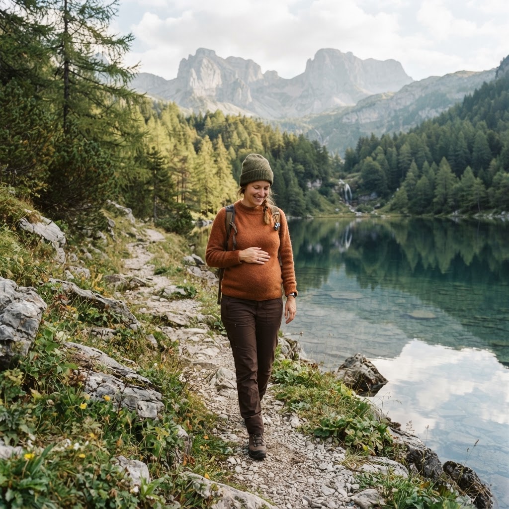 Silhouette douce au bord d'un lac alpin aux eaux calmes