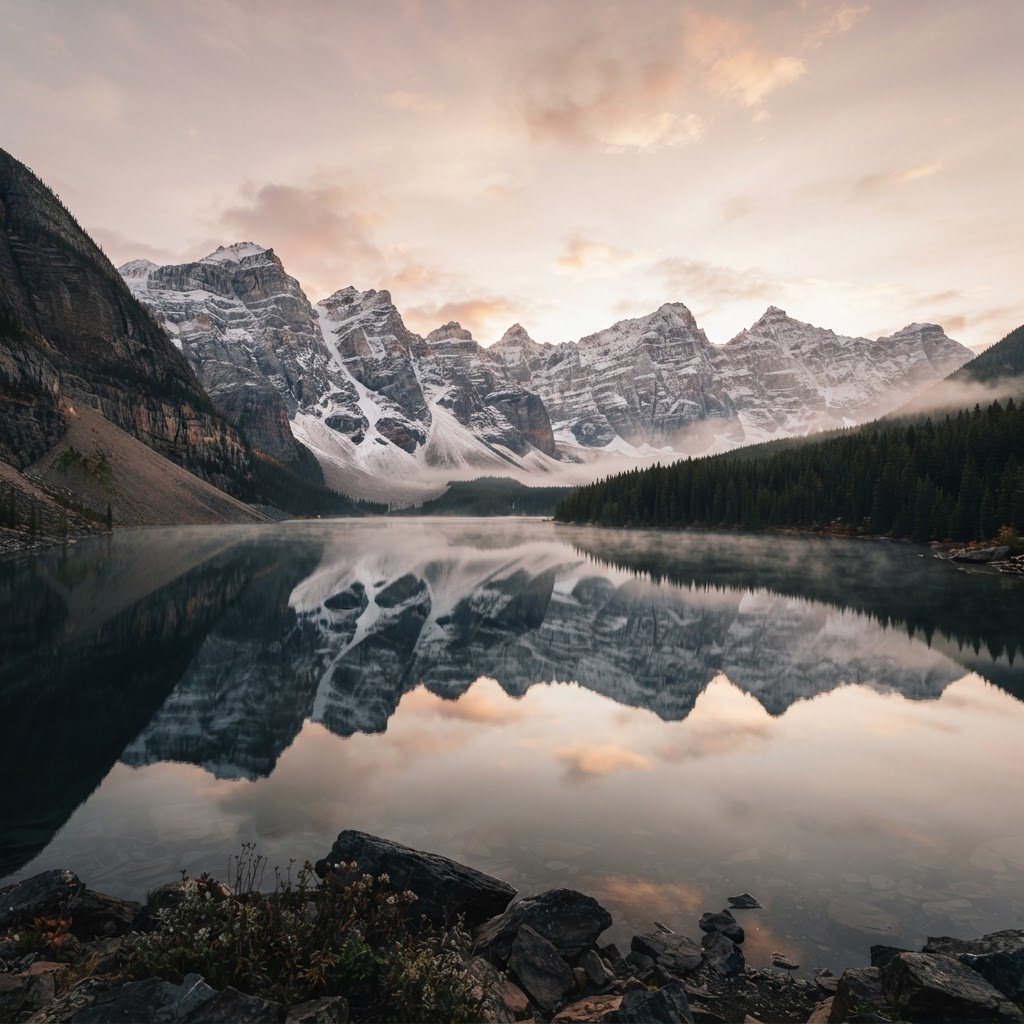 Lac alpin et son reflet