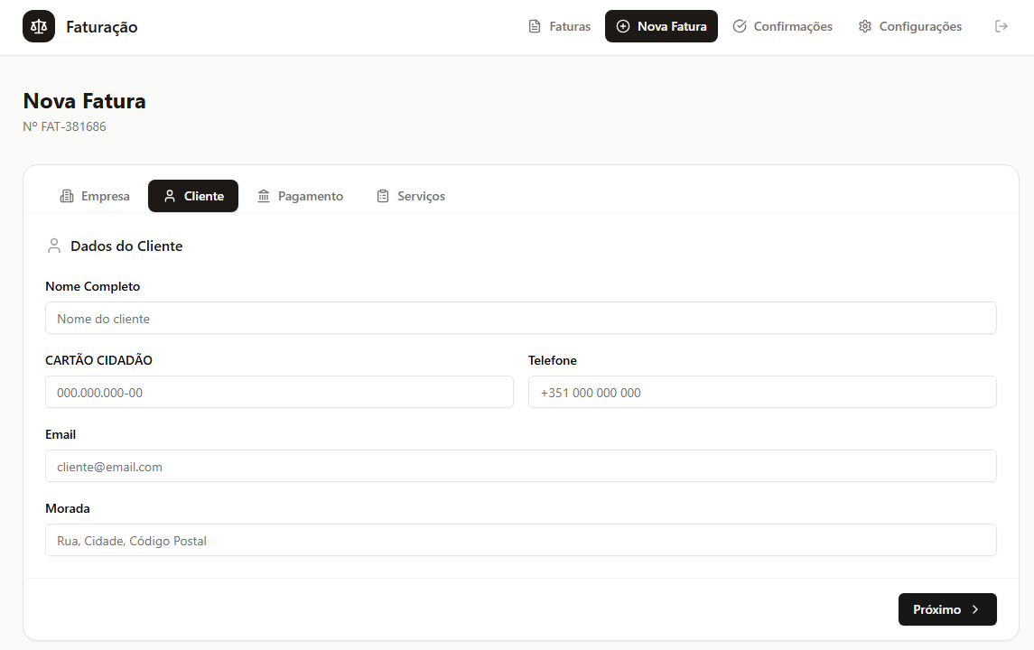 Gerador de Faturas template preview