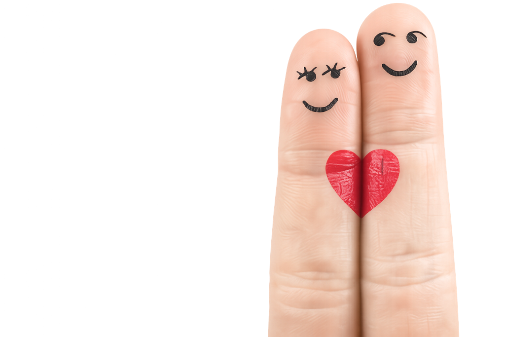 Cute finger couple in love