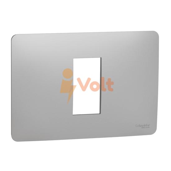 ДЕКОРАТИВНА РАМКА NEW UNICA, 1 МОДУЛ, АЛУМИНИЙ, NU210130, SCHNEIDER ELECTRIC
