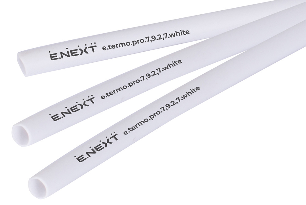 ТЕРМОСВИВАЕМ ШЛАУХ С ЛЕПИЛЕН СЛОЙ 7.9/2.7, 1 M, БЯЛ, E.TERMO.PRO.7,9.2,7.WHITE, E.NEXT
