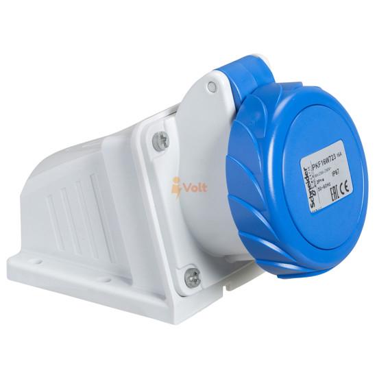 ИНДУСТРИАЛЕН КОНТАКТ ЗА СТЕНА MUREVA PK, 16 A, 2P+E, 230 V AC, IP67, МАЛЪК, PKF16W723, SCHNEIDER ELECTRIC