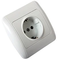 ЕДИНИЧЕН КОНТАКТ E.INSTALL.STAND.810, БЯЛ, С РАМКА, С/З, ВГРАДЕН МОНТАЖ, E.NEXT