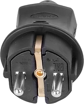 ЩЕПСЕЛ БИТОВ ГУМЕН СЪС ЗАЩИТА, 16 A, ПРАВ, ЧЕРЕН, E.PLUG.RUBBER.028.16, E.NEXT