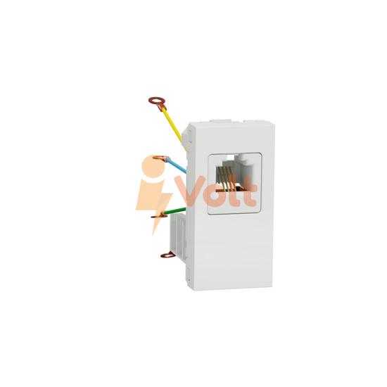 ТЕЛЕФОННА РОЗЕТКА RJ11 NEW UNICA, СКРИТ МОНТАЖ, БЯЛ, NU349118, SCHNEIDER ELECTRIC