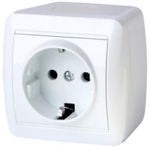 КОНТАКТ ШУКО E.AQUA, 16 A, 230 V, ОТКРИТ МОНТАЖ, БЯЛ, E.AQUA.1230.GR, E.NEXT