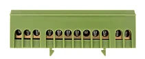 КЛЕМЕН БЛОК С 12 ОТВОРА, ЗА DIN-ШИНА, ИЗОЛИРАН КОРПУС, ЗЕЛЕН, E.BSI.PRO.1.12, E.NEXT