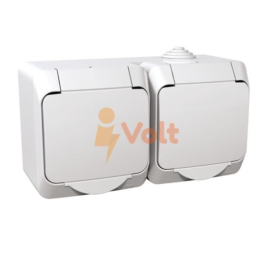ДВОЕН КОНТАКТ ШУКО CEDAR PLUS, 16 A, С КАПАК, IP44, ОТКРИТ МОНТАЖ, БЯЛ, WDE000523, SCHNEIDER ELECTRIC