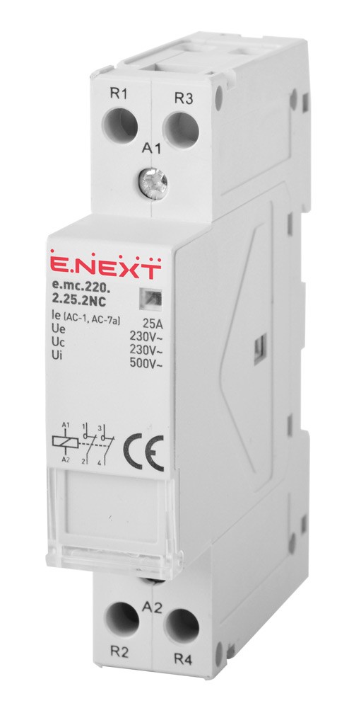 МОДУЛЕН КОНТАКТОР E.MC, 2P, 25 A, 230 V AC, 2NC, E.MC.220.2.25.2NC, E.NEXT