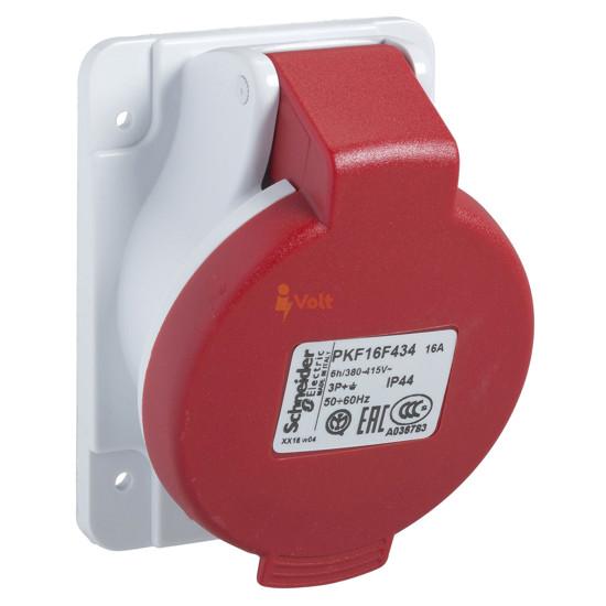 НАКЛОНЕН КОНТАКТ ЗА ТАБЛО MUREVA PK, 16 A, 3P+E, 400 V AC, IP44, PKF16F434, SCHNEIDER ELECTRIC