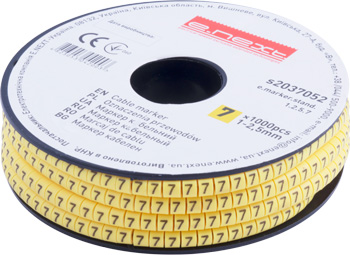 КАБЕЛНА МАРКИРОВКА, 1-2.5 MM2, “7“, 1000 БР, E.MARKER.STAND.1.2.5.7, E.NEXT