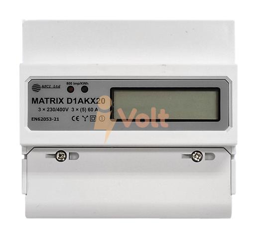 D1AKX20 ДИРЕКТЕН ТРИФАЗЕН ЕЛЕКТРОМЕР 3X5/60 A, ДВУТАРИФЕН