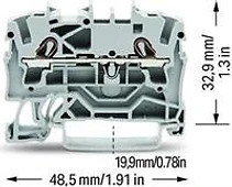 РЕДОВА КЛЕМА СИВА 2.5 MM2 БЕЗВИНТОВА СЕРИЯ TOPJOB S