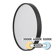 LED CCT ПЛАФОНИЕРА, ЧЕРНА, 24 W, 3000 K/4000 K/6500 K, 220-240 V AC, КРЪГ, IP20, ULTRALUX