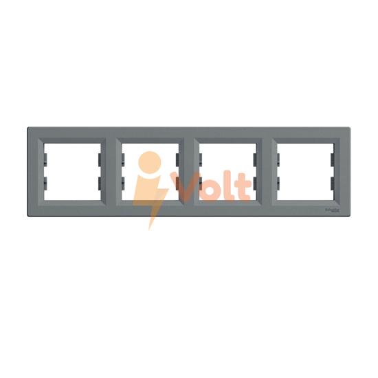 ДЕКОРАТИВНА РАМКА ASFORA, ЧЕТВОРНА, СТОМАНА, EPH5800462, SCHNEIDER ELECTRIC