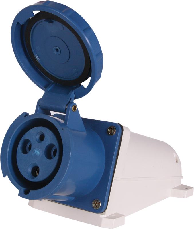 ИНДУСТРИАЛЕН КОНТАКТ ЗА СТЕНА E.SOCKET.PRO, 63 A, 2P+E, 230 V AC, E.SOCKET.PRO.3.63, E.NEXT