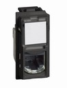 КОМПЮТЪРНА РОЗЕТКА RJ45 LIVING NOW, 1 X RJ45 CAT. 5, UTP, 1 МОДУЛ, СКРИТ МОНТАЖ, ЧЕРЕН, BTICINO