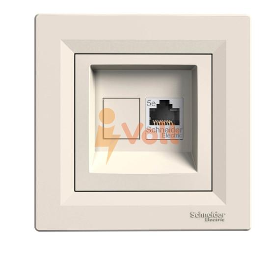 КОМПЮТЪРНА РОЗЕТКА RJ45 ASFORA, CAT5E, UTP, СКРИТ МОНТАЖ, КРЕМ, EPH4300123, SCHNEIDER ELECTRIC