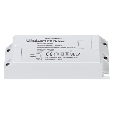ДИМИРАЩ TRIAC ДРАЙВЕР ЗА LED ОСВЕТЛЕНИЕ, 20 W/480 MA DC, ULTRALUX